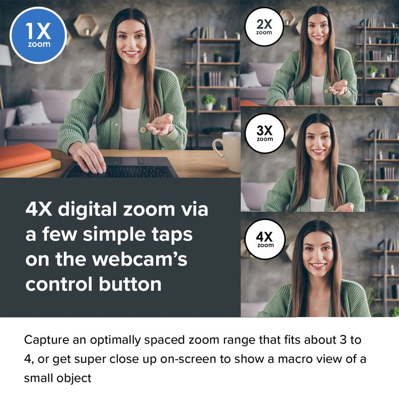 Creative Live! Cam Sync V3 2K Qhd USB Webcam with 4X Digital Zoom (4 Zoom Modes from Wide Angle to Narrow Portrait View), Privacy Lens, 2 Mics, for Pc and Mac - Black - Image 3