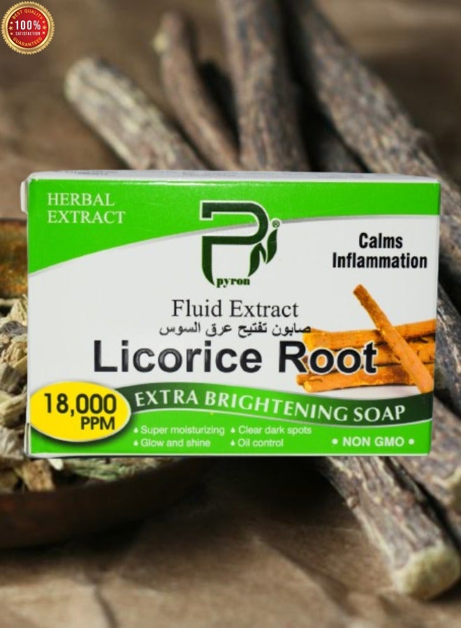 Pyron Fluid Extract Licorice Root Soap Calms Inflammation Extra Brightening Soap - Image 1
