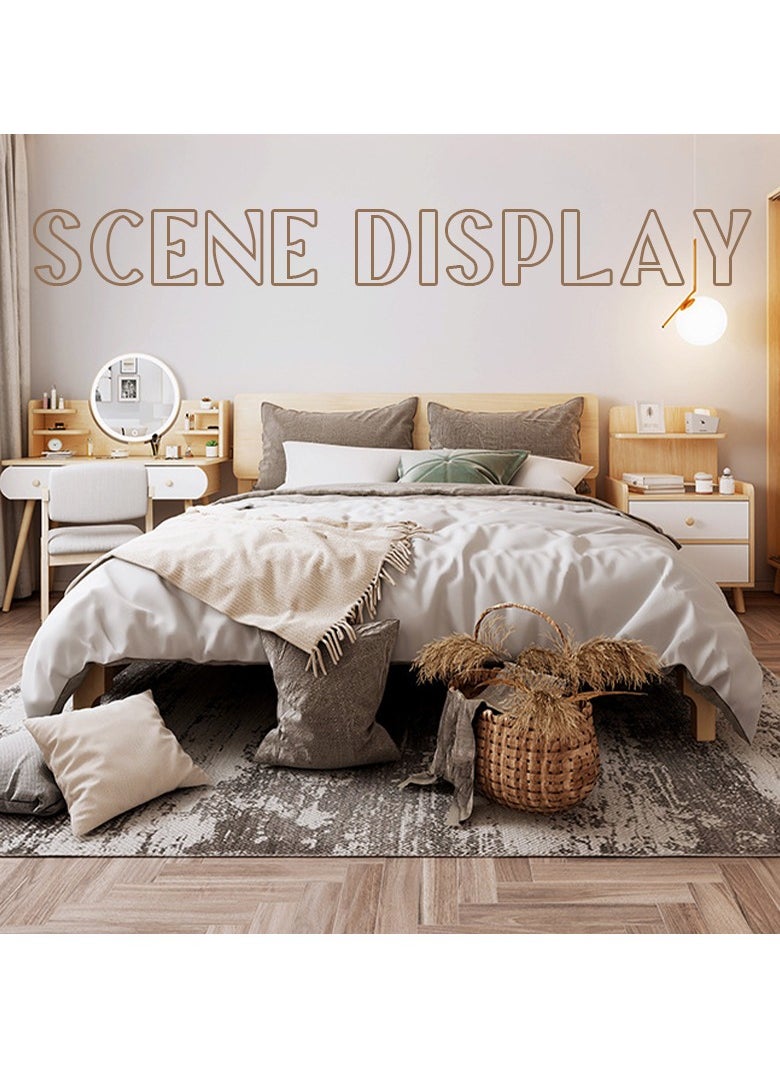 Arabest 37*30*70cm Double Drawer Bedside Cabinet, Simple Economic Storage and Storage Cabinet, Bedside Mini Cabinet, Light Luxury Creative Bedside Cabinet (Rustic Oak Colour)  - Image 4