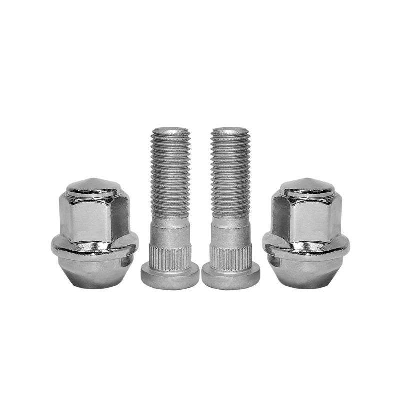 Mysttoo M12x150 Chrome Wheel Lug Stud Nut Set Compatible with 20062021 Ford Focus Fusion Fiesta Escape EcoSport Ranger MKC MKZ Replaces 611303 CV6Z1012C ACPZ1012H 4PCS