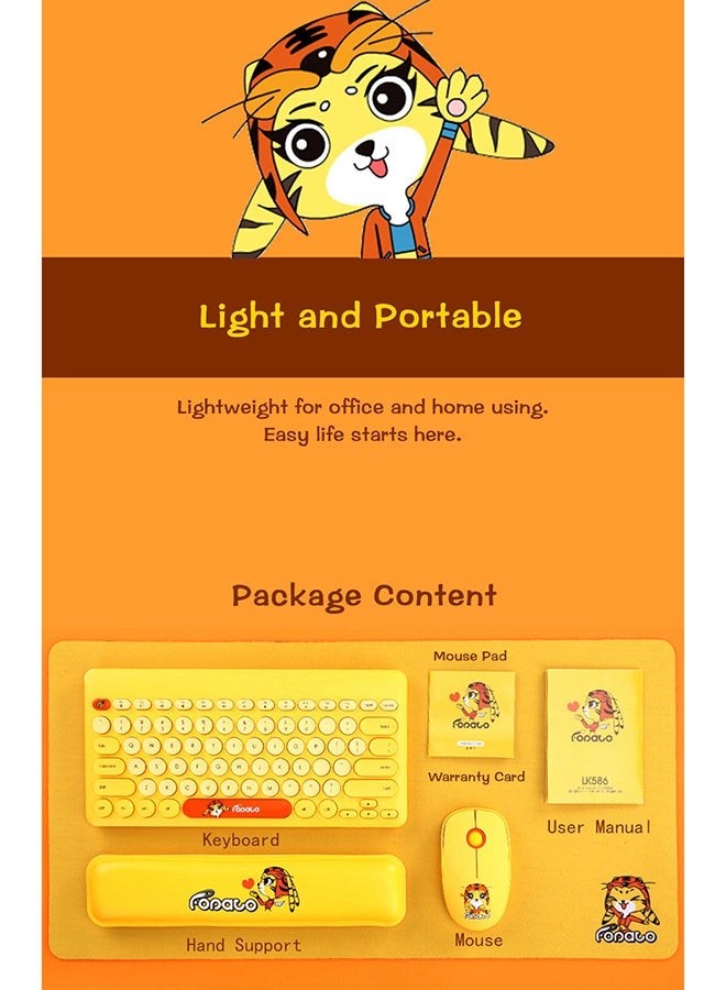 NIBEMINENT Wireless Keyboard With Mouse Set Yellow  - Image 4