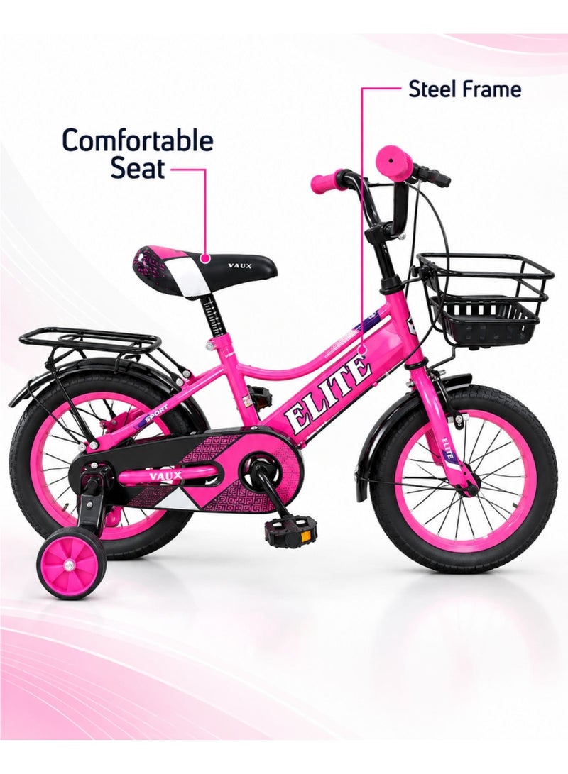 Aspire Books Elite 16-Inch Kids Bicycle with Training Wheels – Dark Pink | AGE 4-7 - Image 5