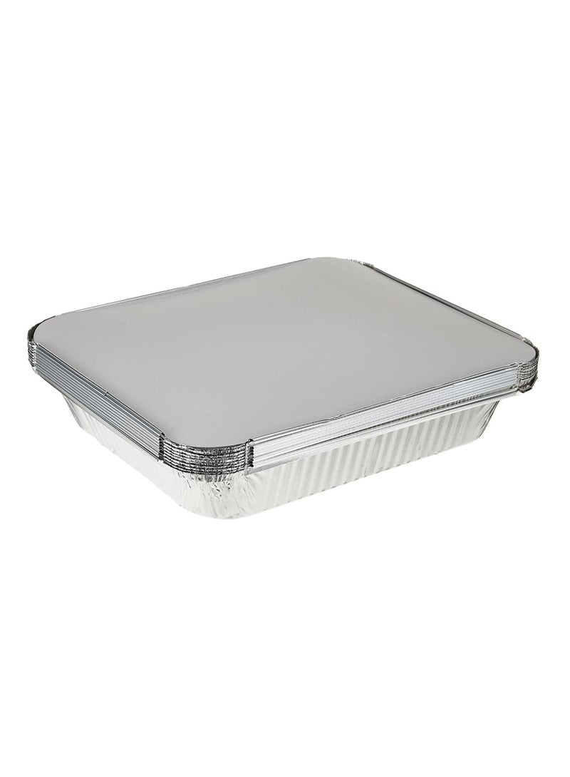 AMM Disposable Aluminium Containers Food Packaging Aluminium With Lids Heavy Duty Aluminum Foil Trays Board For Cooking  Roasting Baking Disposable Combo Pack  Food Storage Pack Of 20 Pieces - Image 1