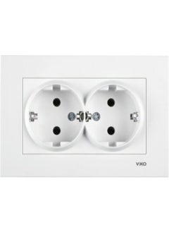 Viko Karre Double Grounded Socket - White Karre Double Grounded Socket - 