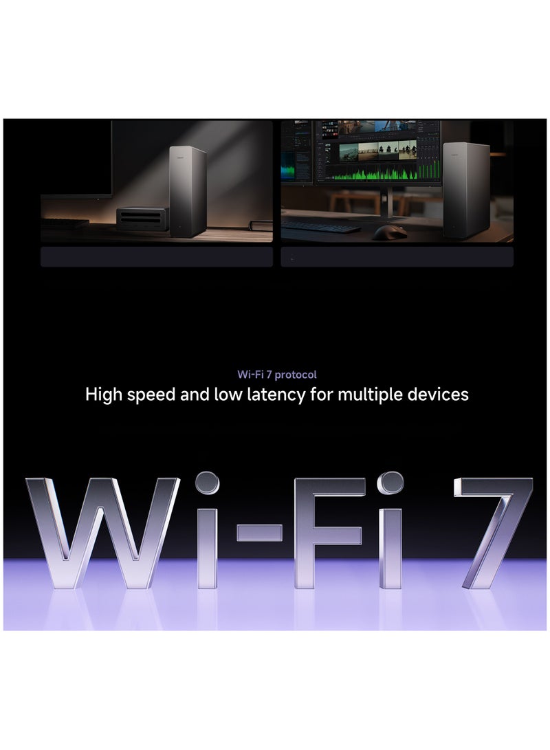 شاومي Router BE10000 Pro，Wi-Fi 7 Tri-Band, 10,024 Mbps, Dual 10G Ports + Quad 2.5G Ports, AI Quad-Core NPU, M.2 SSD for Personal NAS, Smart Home Hub with Local Control silver - Image 5