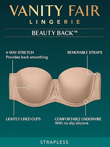Vanity Fair womens Beauty Back Smoothing Strapless (34b - 44dd) Bra, Star White, 44C US - Image 4