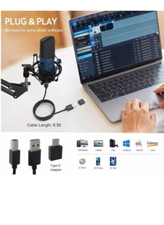 ZY-UA2 USB Condenser Cardioid Microphone Kit , 96KHz/24Bit Plug & Play for PC Recording, Gaming, Live Streaming, Voice Over, YouTube, Twitch,with Upgraded Boom Arm, - pzsku/Z0191BFBE0A20A3914404Z/45/_/1719908822/0e549f21-8bd2-4d08-ad19-4825d5fb5a04