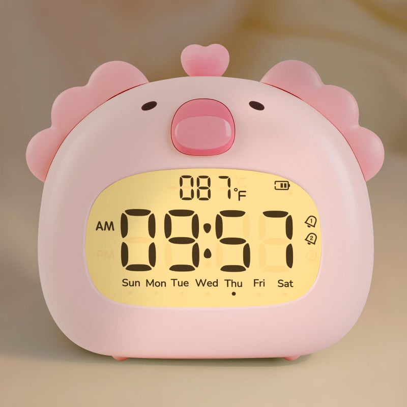Aokpsrt Axolotl Alarm Clock with Night Light for Kids - Image 1