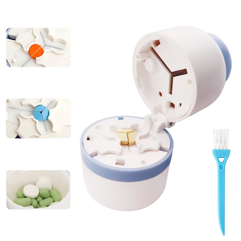 Pixibond Pill Cutter 1/3 Pill Splitter for Small and Large Pills with Stainless Steel Blade for Cutting Pills in one Third or Half, Portable Pill Organizer, Ideal for Cutting Tablets, Vitamins - Image 1