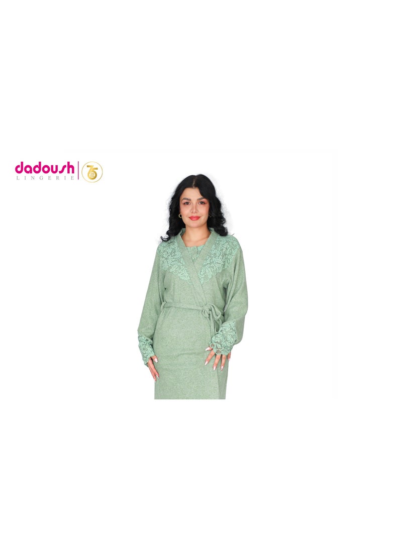 Dadoush Very special robe shirt, maxi nightgown with long robe made of soft cotton - Image 4