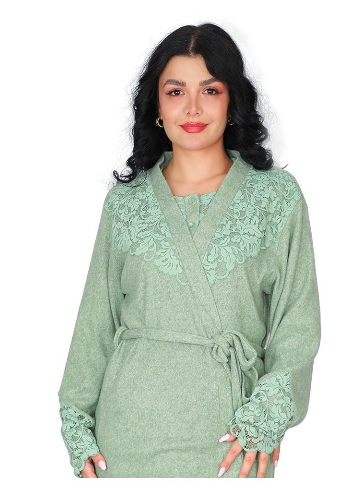 Dadoush Very special robe shirt, maxi nightgown with long robe made of soft cotton - Image 2