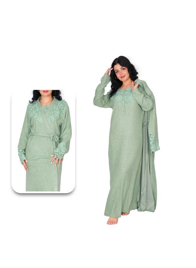Dadoush Very special robe shirt, maxi nightgown with long robe made of soft cotton - Image 5