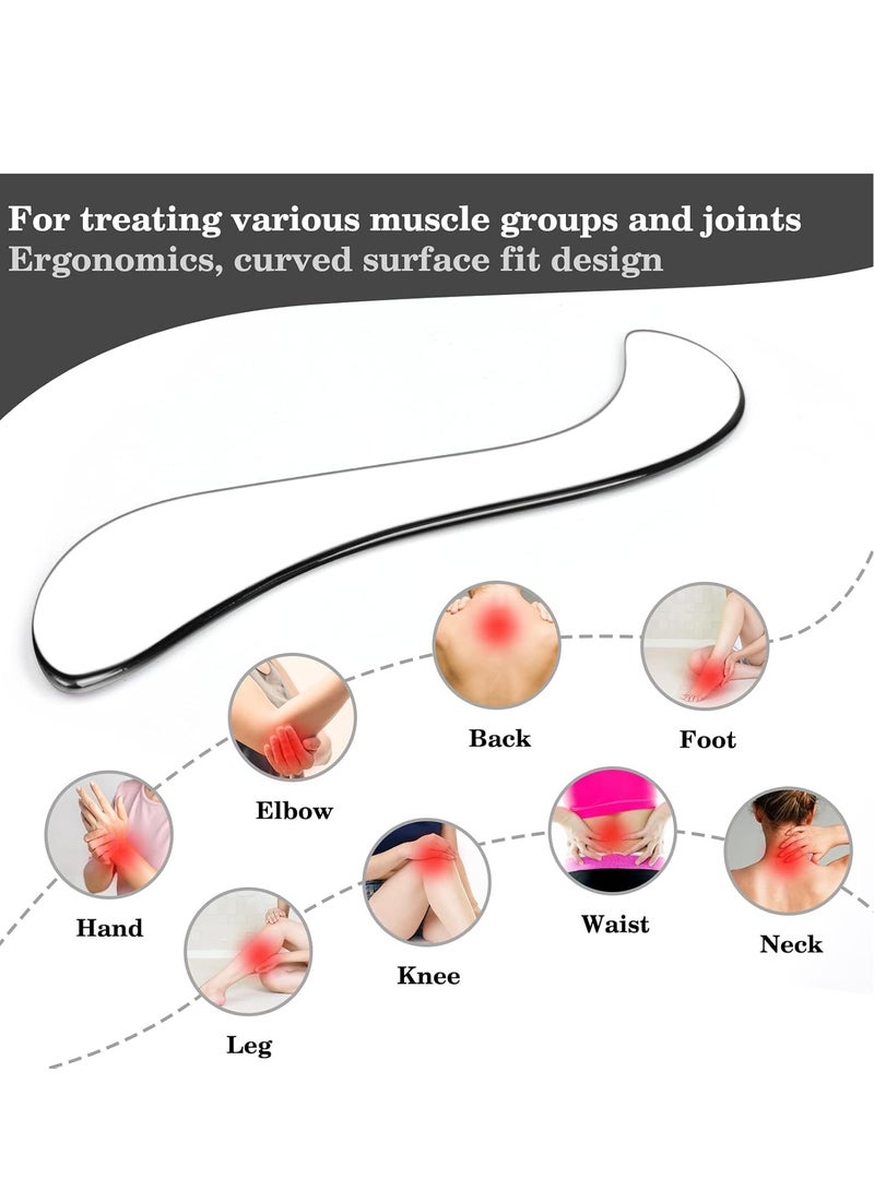 Guasha Massage Tool, Grade Stainless Steel Scraping Tool for Soft Tissue Upgrade Physical Therapy Stuff,Used for Back, Legs, Arms,Neck,Shoulder, Gua sha Tool