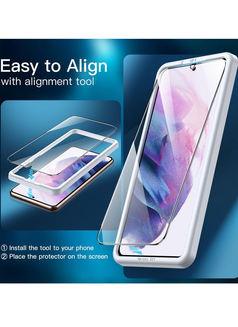 Jetech Screen Protector For Samsung Galaxy S21 5g 6.2 Inch Tempered Glass Film With Easy Installation Tool Fingerprint Id Compatible Hd Clear 3 Pack  - Image 5