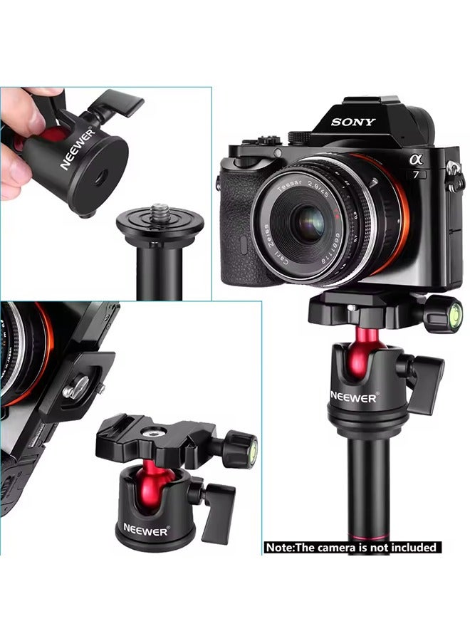NEEWER Camera Tripod Head Ball Head 360° Rotating Panoramic with 1/4 Arca Type Quick Plate and Bubble Level - Image 3