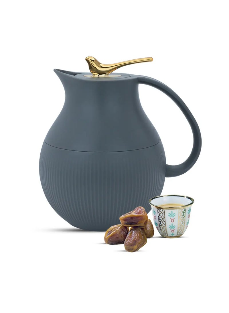 Alsaif Gallery - Royal 6 Luxury Thermos 1 Liter Dark Gray - Image 1