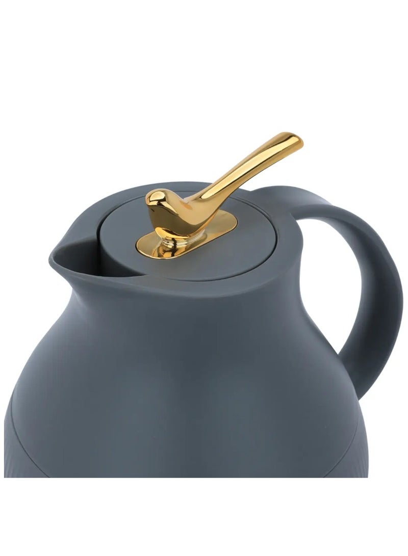 Alsaif Gallery Al Saif Gallery Royal 6 thermos, 950 ml, glass inner container, plastic outer shell - dark gray - Image 4