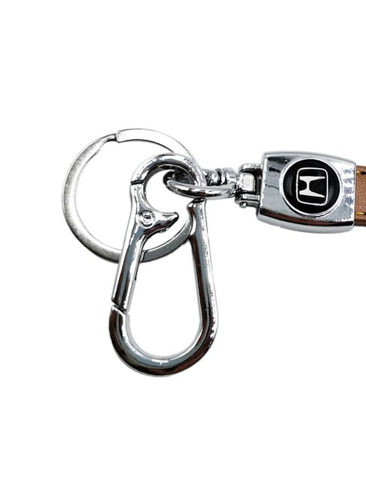 HONDA Logo Car Key Chain, Home Key Chain, Metal Ring With PU Leather Strap Keychain - Image 4
