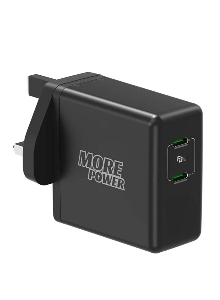 مور بور شاحن مور بور بقوة 45 واط (منفذين USB-C) - شحن سريع بتقنية PD - Image 3