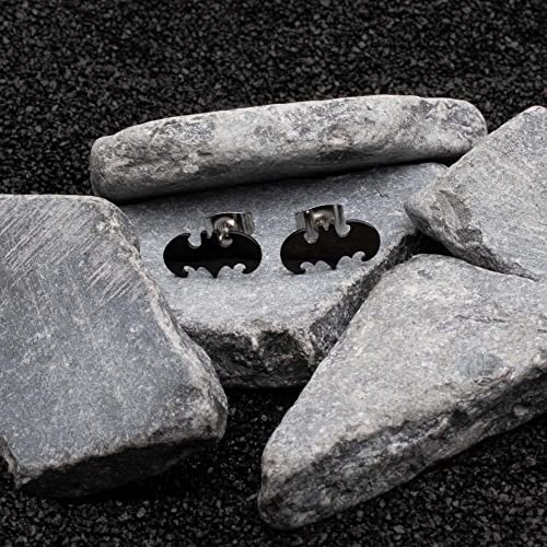 DC Comics Officially Licensed Hypoallergenic DC Comics Batman "The Dark Knight" Cut Stainless Steel Stud Earrings, Unisex, One Size - Image 3