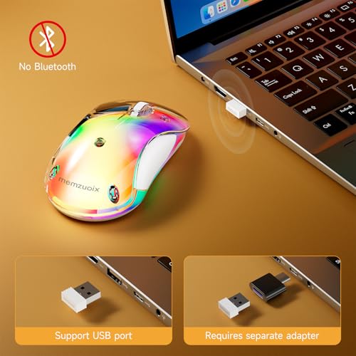 memzuoix 2.4G LED Wireless Mouse, Rechargeable Ergonomic Mouse with Detachable Cover, 1400 DPI Portable Optical Computer Mouse with USB Receiver for Laptop, PC, Desktop and MacBook, 5 Buttons - Image 5