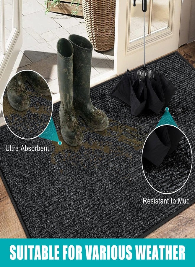 Azadx 2'x4' Indoor Outdoor Door Mat Heavy Duty Front Door Mat Ultra Absorbent Muddy Dirt Resist Welcome Door Mats Non-Slip Backing Entrance Mat for Home Commercial Outdoor Entrance Floor Mat - Image 2