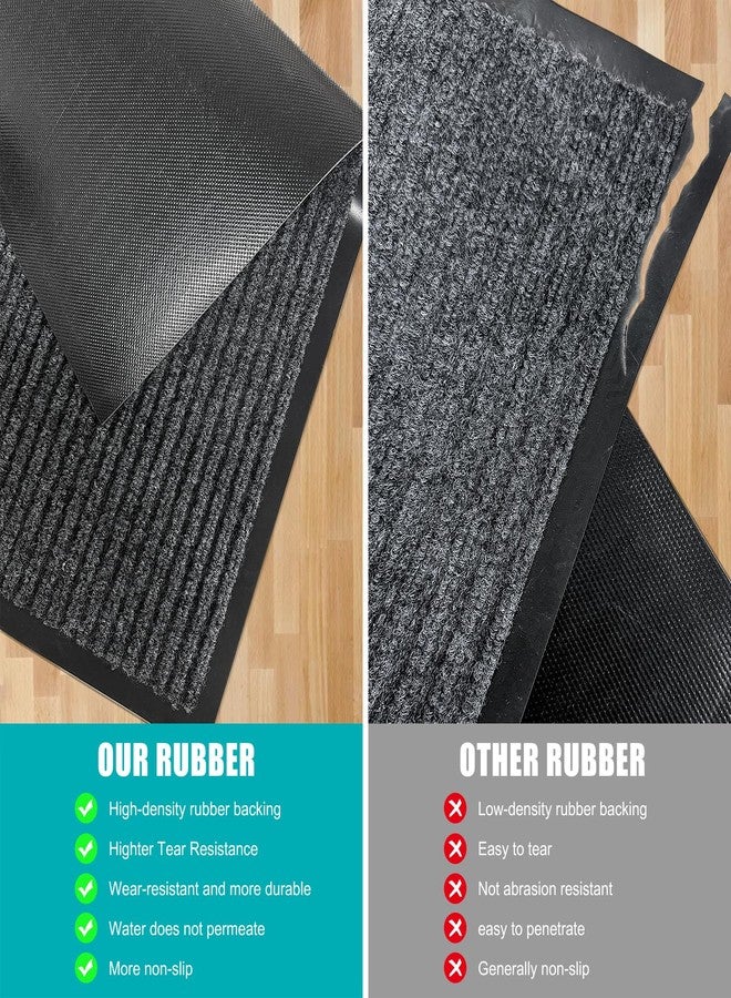 Azadx 2'x4' Indoor Outdoor Door Mat Heavy Duty Front Door Mat Ultra Absorbent Muddy Dirt Resist Welcome Door Mats Non-Slip Backing Entrance Mat for Home Commercial Outdoor Entrance Floor Mat - Image 3