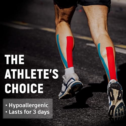 MuscleFix Kinesiology Tape for Pain Relief & Muscle Support – Waterproof, Breathable Physio Tape Strips for Sports, Gym, Yoga, Athletic Training & Injury Recovery | Latex-Free Tape (Black) - Image 2