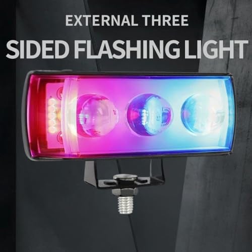 Autozap Mini Projector Metal Fog Light Driving Lamp 3 Lens With White,Yellow, Red, Blue, Police Light & Flashing Fog Lamp Car, Motorbike LED (12 V,12 W) (Universal For Bike, Car Pack of 1) - Image 4
