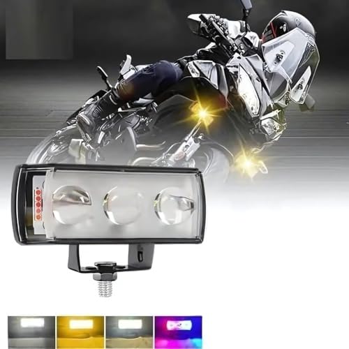 Autozap Mini Projector Metal Fog Light Driving Lamp 3 Lens With White,Yellow, Red, Blue, Police Light & Flashing Fog Lamp Car, Motorbike LED (12 V,12 W) (Universal For Bike, Car Pack of 1) - Image 3
