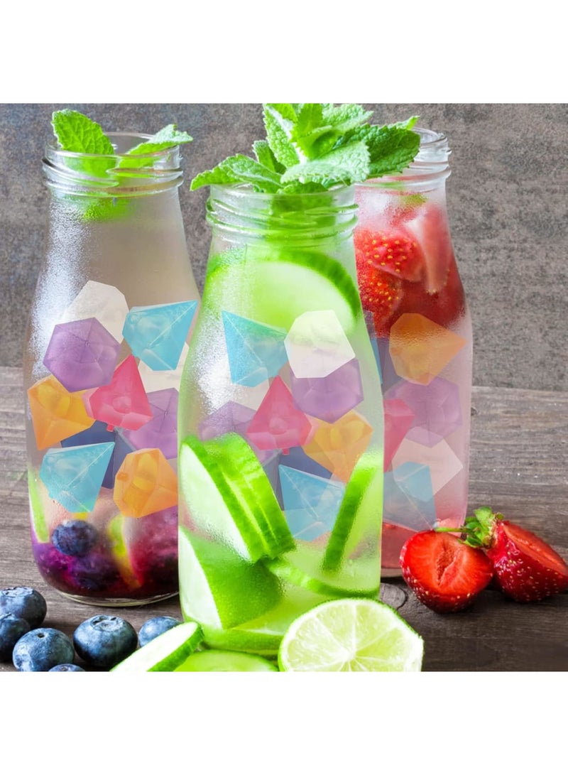 SOLARAE 48 Pack Reusable Ice Cubes, Diamond Shape Reusable Frozen Ice Cubes, Plastic Squares for Drinks like Whiskey, or Beer, to keep your Drink Cold Longer (multiple colour) - Image 2