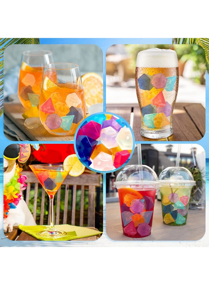 SOLARAE 48 Pack Reusable Ice Cubes, Diamond Shape Reusable Frozen Ice Cubes, Plastic Squares for Drinks like Whiskey, or Beer, to keep your Drink Cold Longer (multiple colour) - Image 3