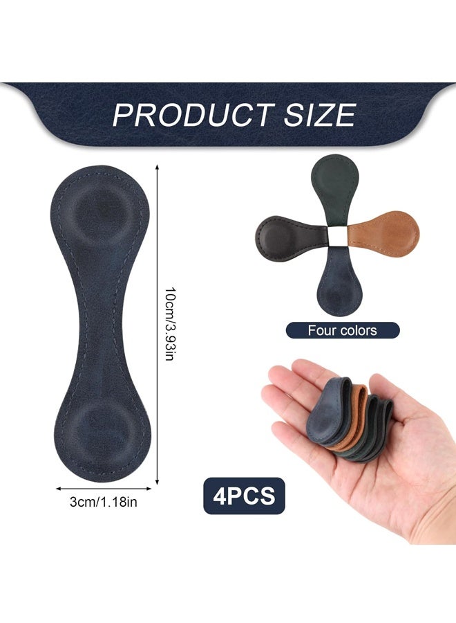 4 Pieces Vintage Magnetic Leather Bookmark Set for Reading, Elegant Retro Book Page Holders, Durable Leather Bookmarks - Image 2