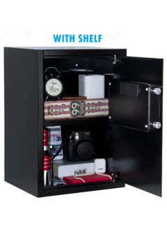 Rubik Safe Box Large for Home Office with Digital Combination Lock and Emergency keys, Fire Resistant for Money Jewllery Passports Documents (Size 50x35x30cm) Black  - Image 4