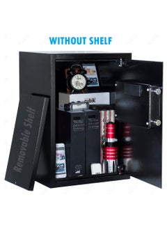 Rubik Safe Box Large for Home Office with Digital Combination Lock and Emergency keys, Fire Resistant for Money Jewllery Passports Documents (Size 50x35x30cm) Black  - Image 5