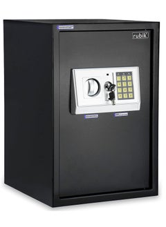 Rubik Safe Box Large for Home Office with Digital Combination Lock and Emergency keys, Fire Resistant for Money Jewllery Passports Documents (Size 50x35x30cm) Black  - Image 1