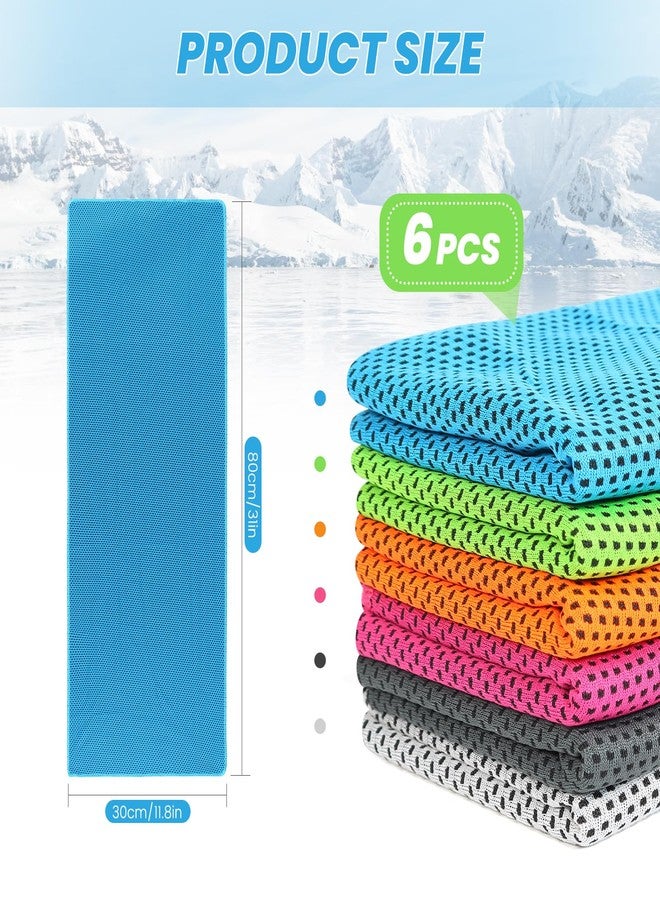INNOLIFE 6 Pack Cooling Towels Breathable Ice Towel for Sports, Gym, Fitness, Running, Hiking, Yoga (Multicolor) - Image 2