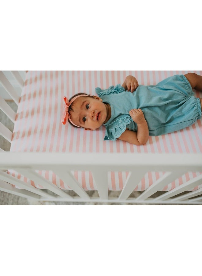 NODNAL Co. NODNAL CO. Pink Pack n Play Playard Portable Mini Crib Fitted Sheets Set 3 Pack 100% Jersey Knit Cotton Pack and Play for Baby Girl Playpen  - Image 3