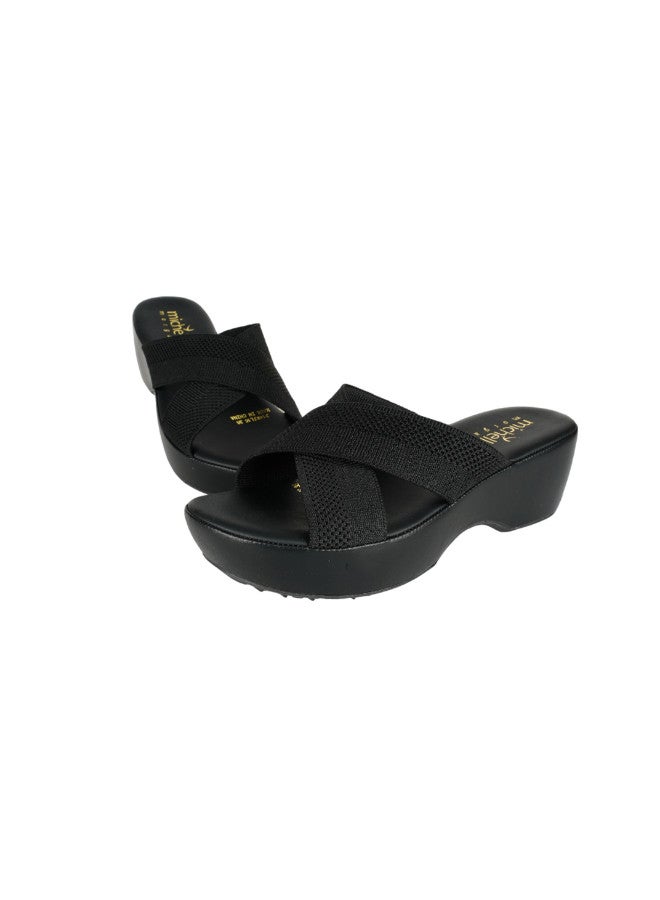Michelle Morgan 092-2742 Michelle Morgan Ladies Wedge Heel Sandals 214RJL16 Black - Image 2