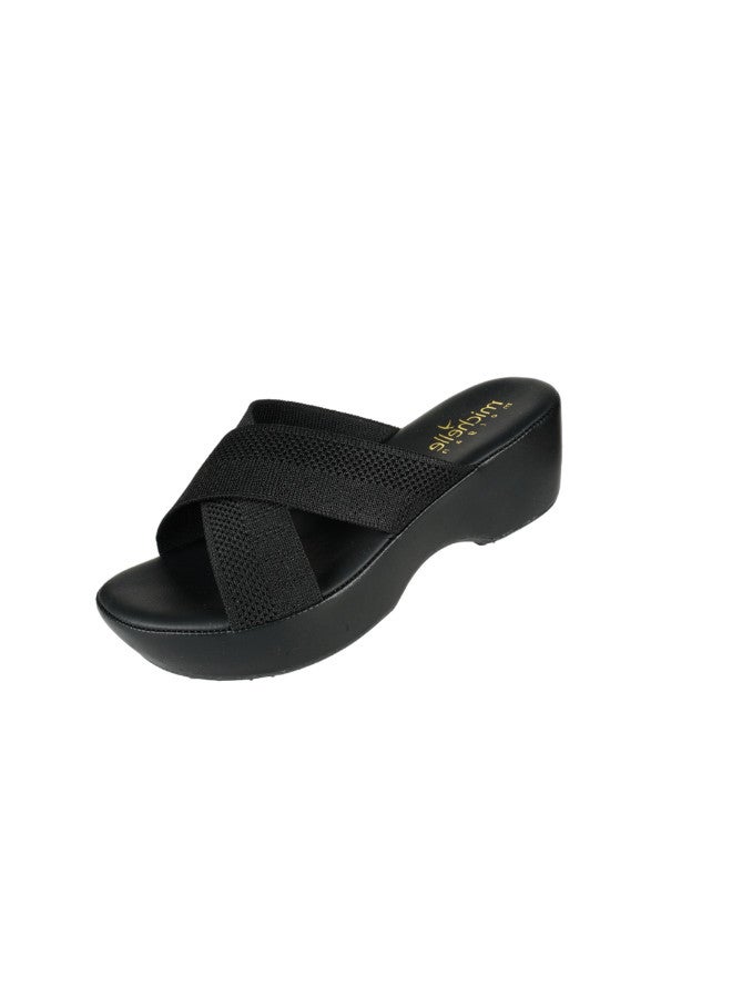 Michelle Morgan 092-2742 Michelle Morgan Ladies Wedge Heel Sandals 214RJL16 Black - Image 3