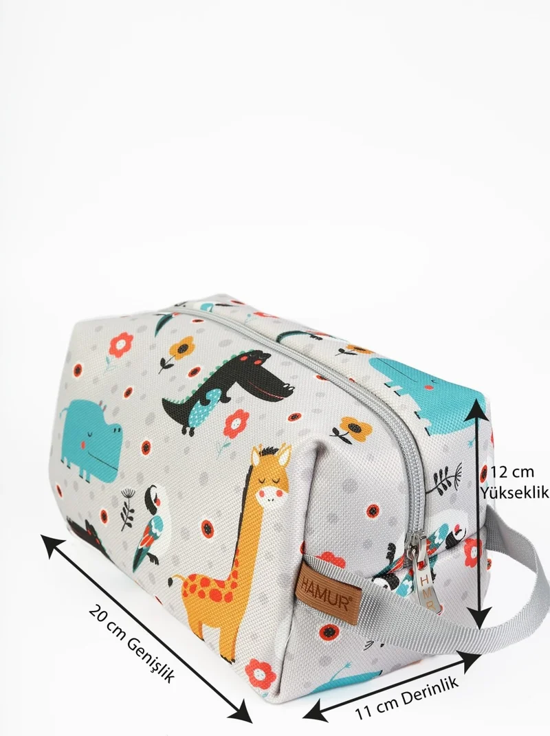 Hamur Zippered Dirty Clean and Wet Dry Baby Laundry Clothes Multi-Purpose Makeup Bag Animal