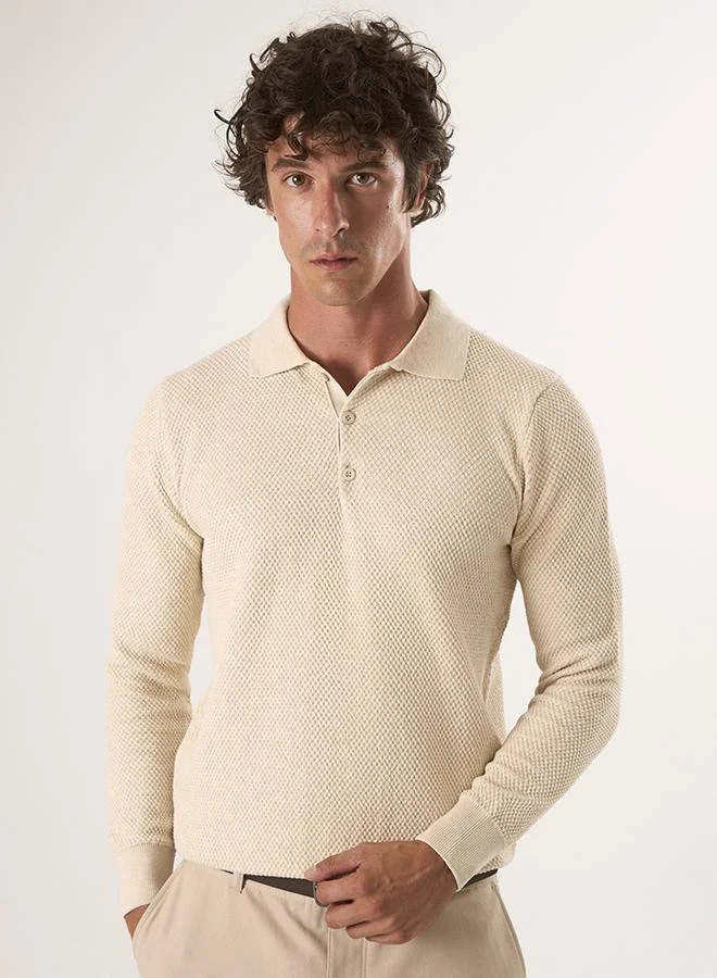 Sweater with Polo Collar and buttons