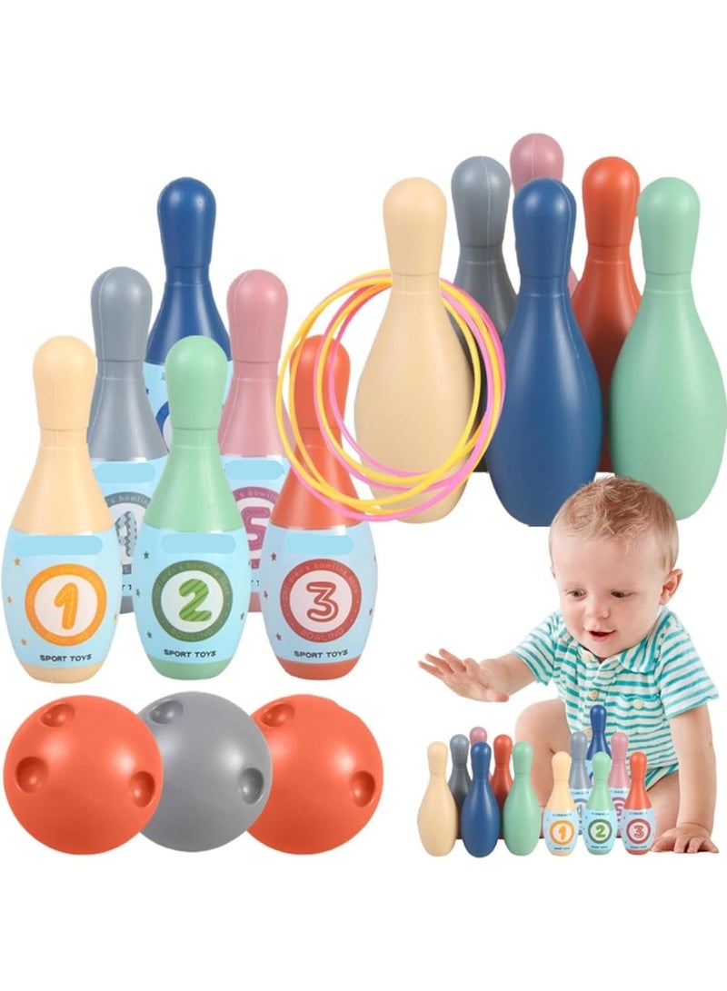 Soofam Indoor Bowling Set for Kids - 3 Balls, 6 Rings, 12 Pins - Interactive Fun Sports Game - Image 1