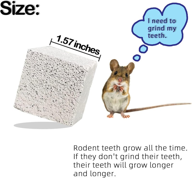 kathson Hamster Lava Blocks,Rabbit Grinding Teeth Toys,Natural Mineral Calcium Stone Chews Toy,Suitable for Chinchillas Small Rodents (15 PCS) - Image 3