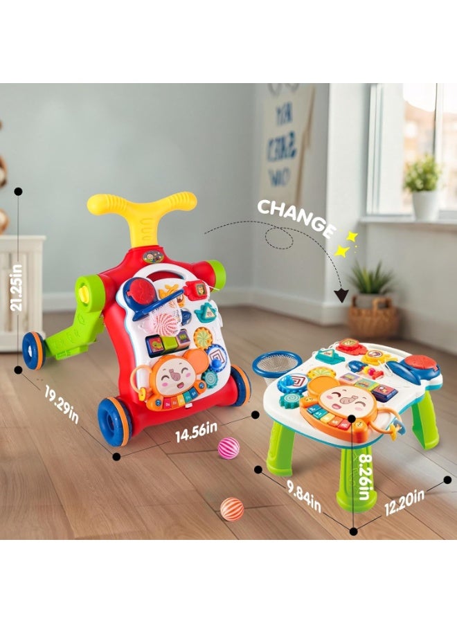 مشاية تعلم للأطفال ومركز أنشطة 5 في 1 – تتحول إلى سكوتر، دراجة، وطاولة لعب - Image 3