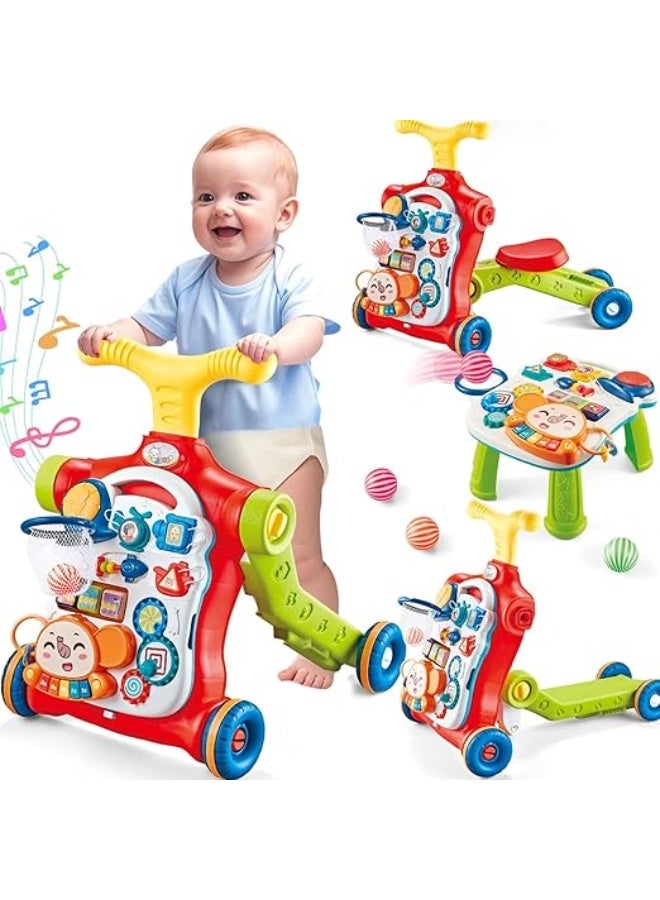 مشاية تعلم للأطفال ومركز أنشطة 5 في 1 – تتحول إلى سكوتر، دراجة، وطاولة لعب - Image 1