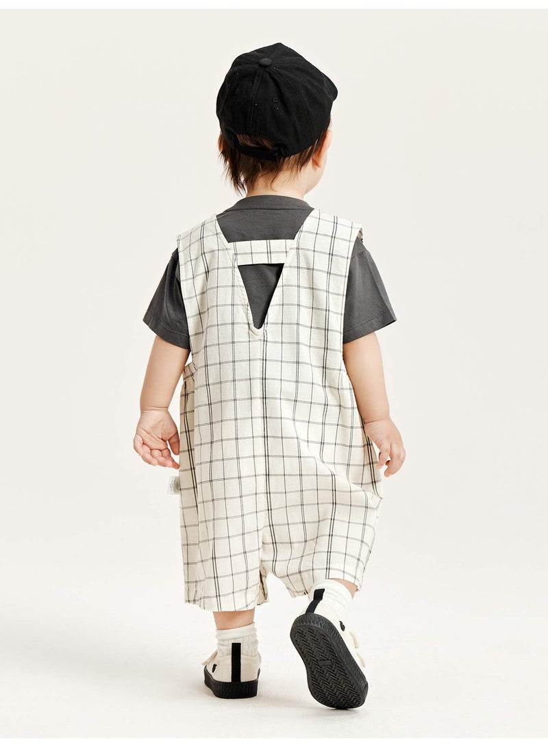 ميني بالا مجموعة روبيان كومبريس بدلة بأكمام قصيرة وقلادة صلبة عالية الجودة للبنين، منخفضة الصوت ومريحة، تفاصيل بندق رائعة، متعددة الاستخدامات، مثالية للارتداء اليومي والوقت للعب والخروجات غير الرسمية لأطفال الحذاء - Image 2