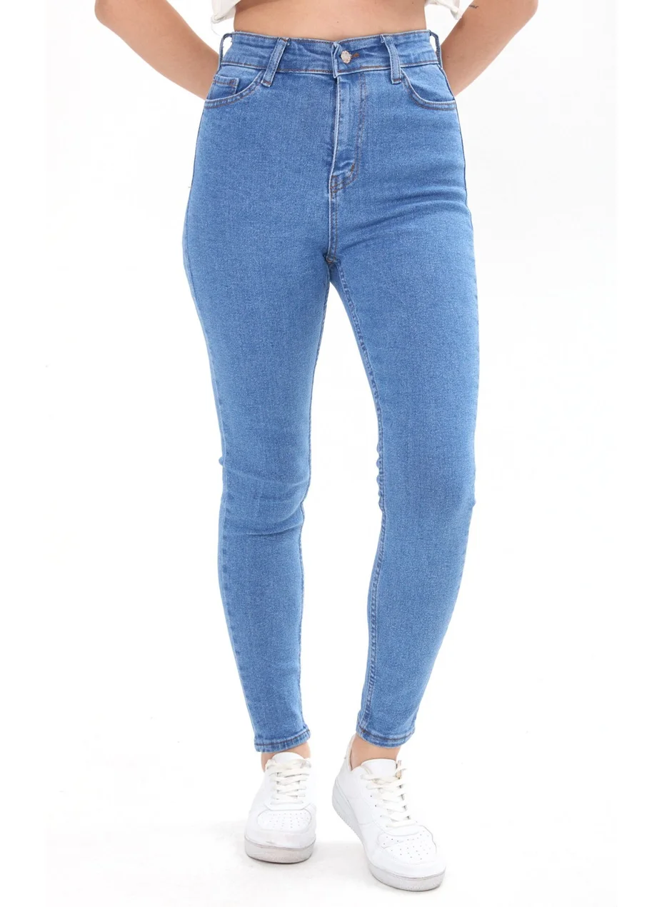 Tofisa 23656-BLUE Skinny Lycra Jeans