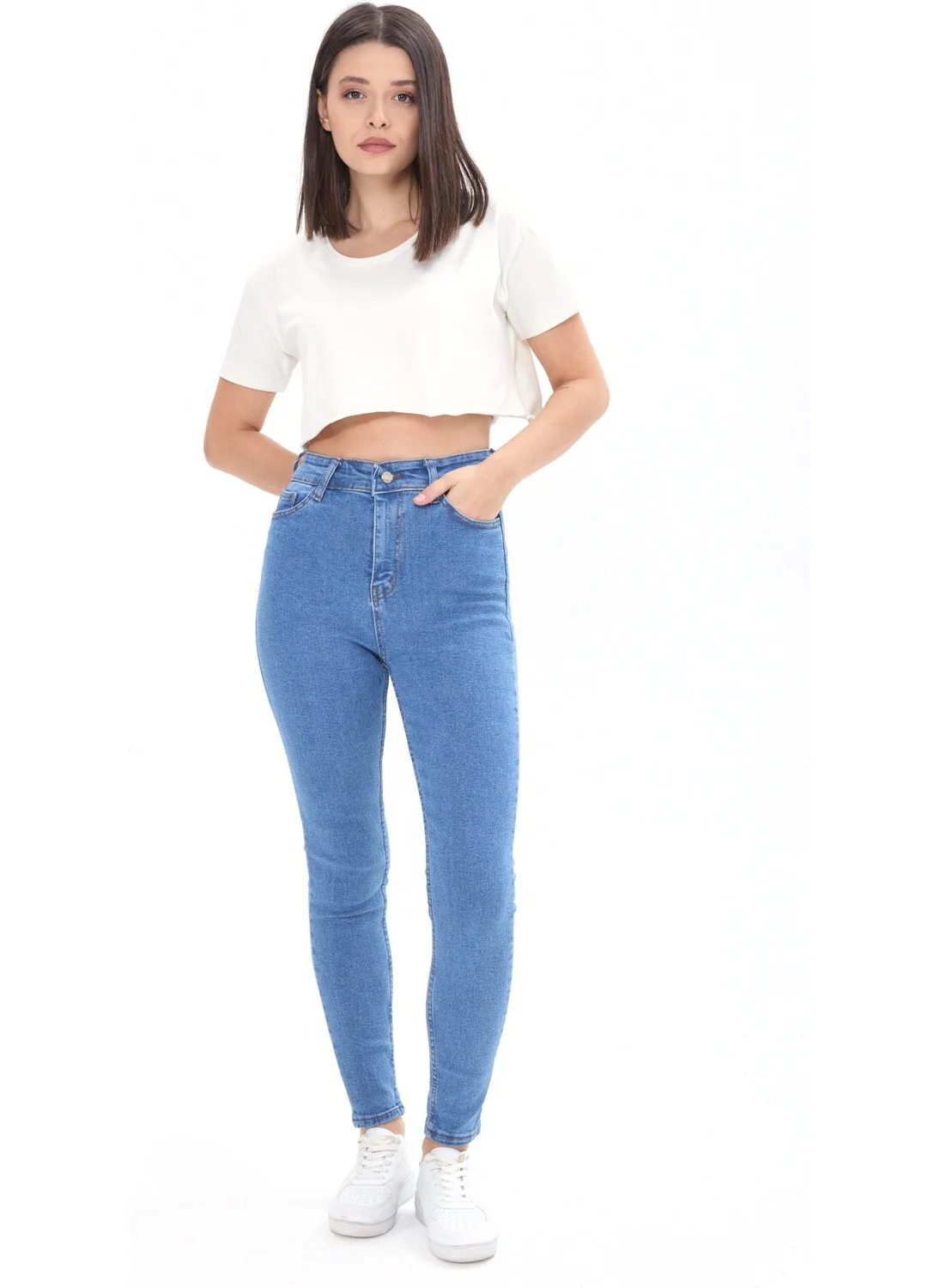 Tofisa 23656-BLUE Skinny Lycra Jeans