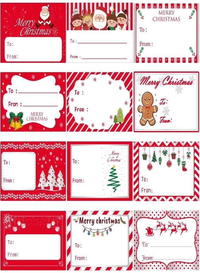 KEYBOO 180 PCS Christmas Name Tags for Gifts, Christmas Gift Tags Stickers Labels for Presents, Christmas Name Tags Stickers for Red Christmas Wrapping Paper, Xmas Gift Tags for Holiday Gift - Image 1